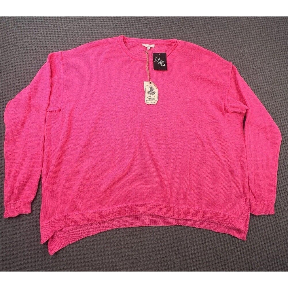Easel Los Angeles Anthropologie Knit Sweater Size Small Oversized Hot Pink New